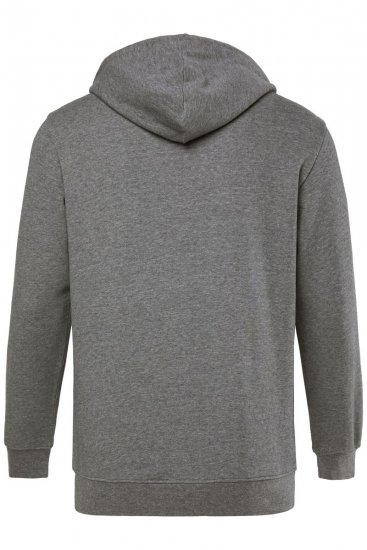 Men+ 851 Mikina s kapucňou na zips Sivý melír - Mikiny & mikiny bez kapucne - Mikiny & Mikiny s Kapucňou 2XL-12XL