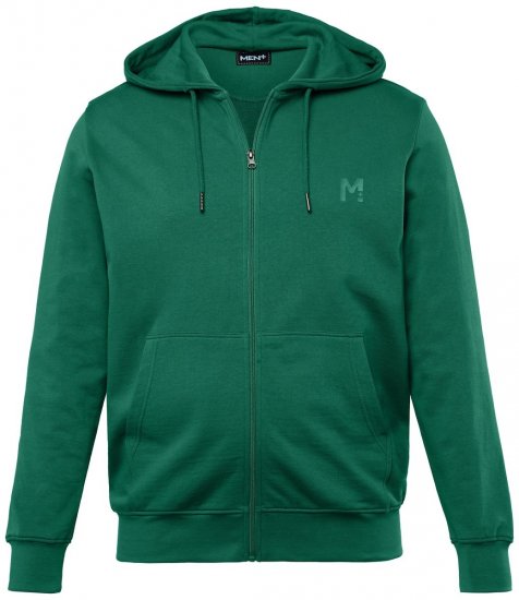 Men+ 851 Mikina s kapucňou na zips Zelená - Mikiny & mikiny bez kapucne - Mikiny & Mikiny s Kapucňou 2XL-12XL