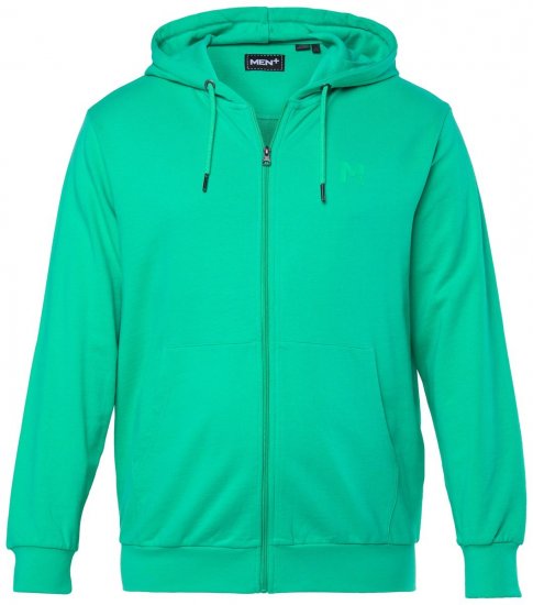 Men+ 851 Mikina s kapucňou na zips Smaragdová - Mikiny & mikiny bez kapucne - Mikiny & Mikiny s Kapucňou 2XL-12XL