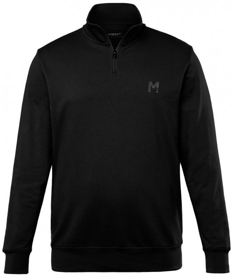 Men+ 856 Mikina s krátkym zipsom Čierna - Mikiny & mikiny bez kapucne - Mikiny & Mikiny s Kapucňou 2XL-12XL