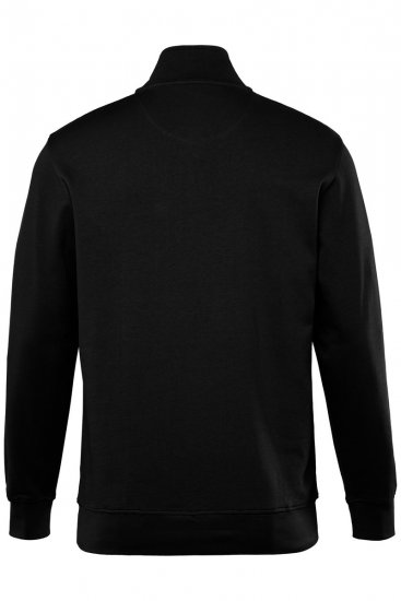Men+ 856 Mikina s krátkym zipsom Čierna - Mikiny & mikiny bez kapucne - Mikiny & Mikiny s Kapucňou 2XL-12XL