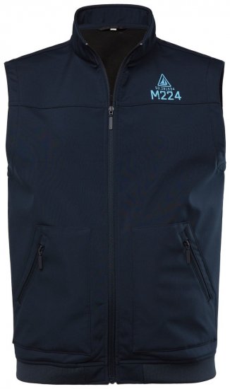 Men+ 414 Softshellová vesta so stojačikom Tmavomodrá - Bundy - Bundy Nadmerné Veľkosti 2XL-8XL