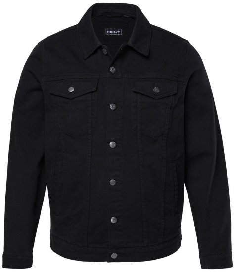 Men+ 446 Džínsová bunda s náprsnými vreckami Čierna - Bundy - Bundy Nadmerné Veľkosti 2XL-8XL