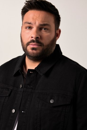 Men+ 446 Džínsová bunda s náprsnými vreckami Čierna - Bundy - Bundy Nadmerné Veľkosti 2XL-8XL