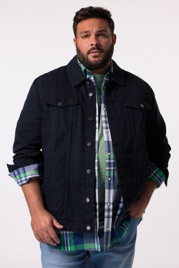 Men+ 446 Džínsová bunda s náprsnými vreckami Tmavomodrá - Bundy - Bundy Nadmerné Veľkosti 2XL-8XL