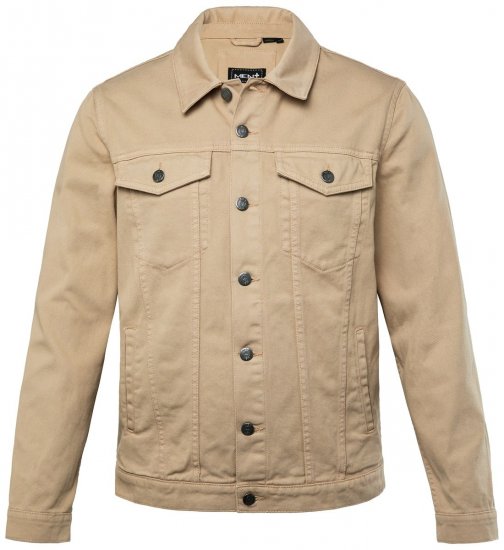 Men+ 446 Džínsová bunda s náprsnými vreckami Piesková - Bundy - Bundy Nadmerné Veľkosti 2XL-8XL