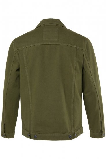 Men+ 446 Džínsová bunda s náprsnými vreckami Tmavo olivová - Bundy - Bundy Nadmerné Veľkosti 2XL-8XL