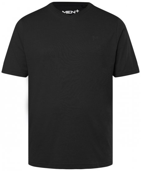 Men+ 279 Tričko véčkový výstrih Čierna - Tričká - Nadrozmerné tričká - 2XL-14XL