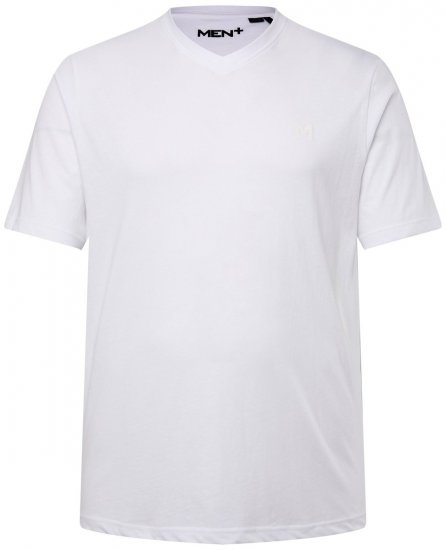 Men+ 279 Tričko véčkový výstrih Biela - Tričká - Nadrozmerné tričká - 2XL-14XL