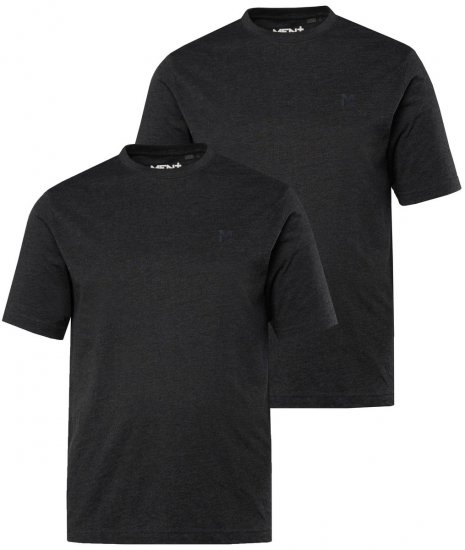 Men+ 285 Tričko okrúhly výstrih Čierna 2 kusy - Tričká - Nadrozmerné tričká - 2XL-14XL