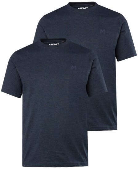 Men+ 285 Tričko okrúhly výstrih Tmavomodrá 2 kusy - Tričká - Nadrozmerné tričká - 2XL-14XL