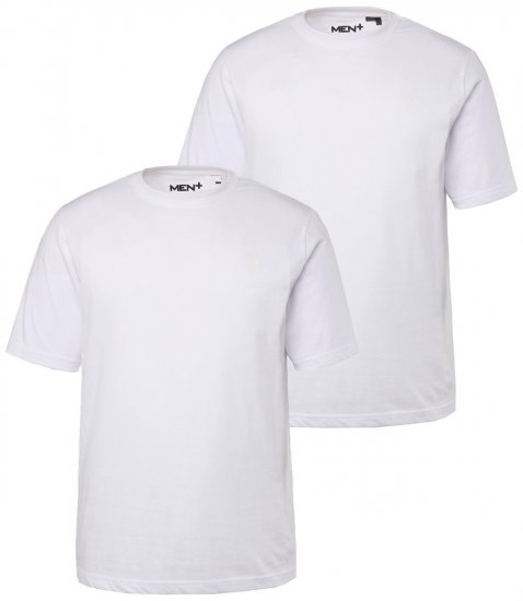 Men+ 285 Tričko okrúhly výstrih Biela 2 kusy - Tričká - Nadrozmerné tričká - 2XL-14XL