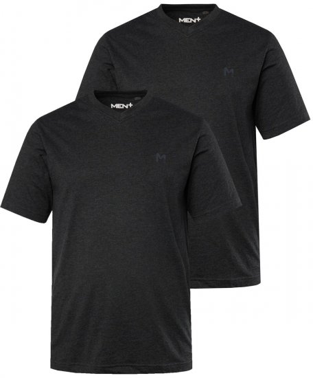 Men+ 299 Tričko véčkový výstrih Čierna 2 kusy - Tričká - Nadrozmerné tričká - 2XL-14XL