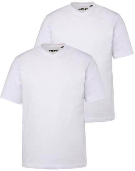 Men+ 299 Tričko véčkový výstrih Biela 2 kusy - Tričká - Nadrozmerné tričká - 2XL-14XL