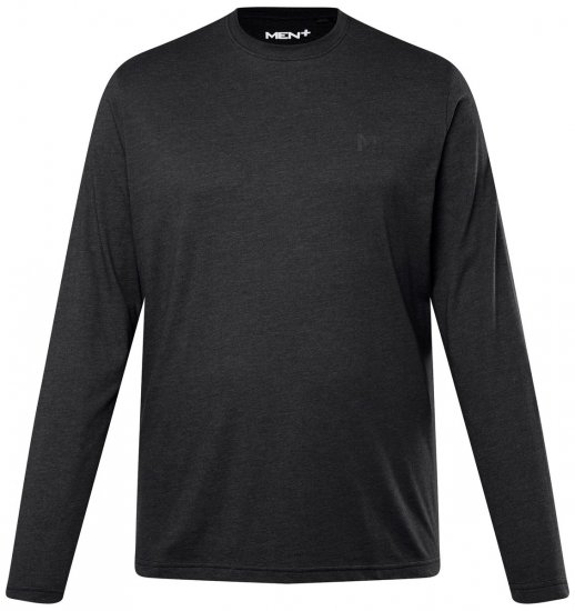 Men+ 307 Tričko s dlhým rukávom Čierna - Tričká - Nadrozmerné tričká - 2XL-14XL