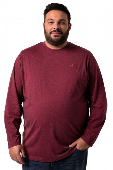 Men+ 307 Tričko s dlhým rukávom Baklažánová - Tričká - Nadrozmerné tričká - 2XL-14XL