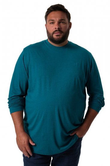 Men+ 307 Tričko s dlhým rukávom Sivomodrá - Tričká - Nadrozmerné tričká - 2XL-14XL