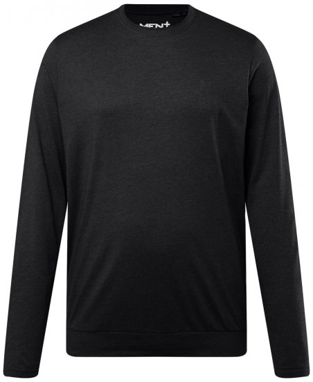 Men+ 313 Tričko s dlhým rukávom bellyfit Čierna - Tričká - Nadrozmerné tričká - 2XL-14XL
