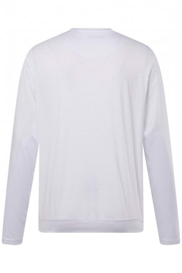 Men+ 313 Tričko s dlhým rukávom bellyfit Biela - Tričká - Nadrozmerné tričká - 2XL-14XL