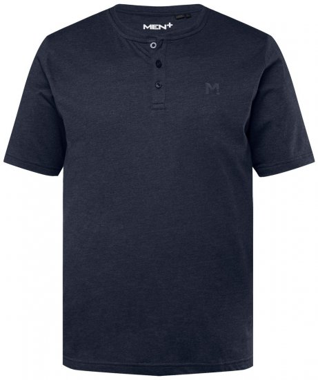 Men+ 365 Tričko Henley Tmavomodrá - Tričká - Nadrozmerné tričká - 2XL-14XL