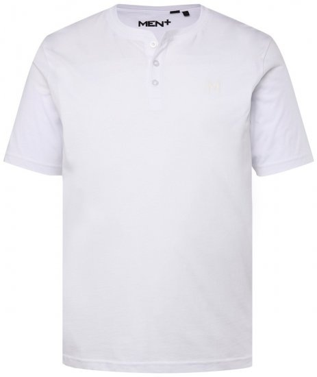 Men+ 365 Tričko Henley Biela - Tričká - Nadrozmerné tričká - 2XL-14XL