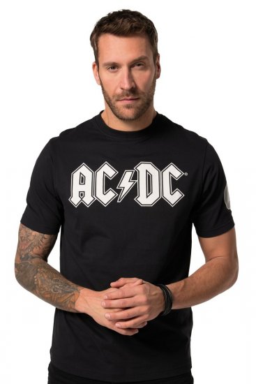 JP1880 AC/DC Classic Logo Band T-Shirt Black - Tričká - Nadrozmerné tričká - 2XL-14XL