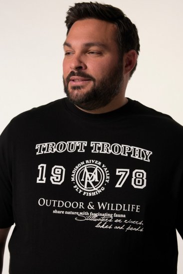 Men+ 424 Tričko Trout Trophy Čierna - Tričká - Nadrozmerné tričká - 2XL-14XL