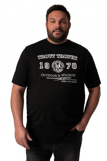 Men+ 424 Tričko Trout Trophy Čierna - Tričká - Nadrozmerné tričká - 2XL-14XL