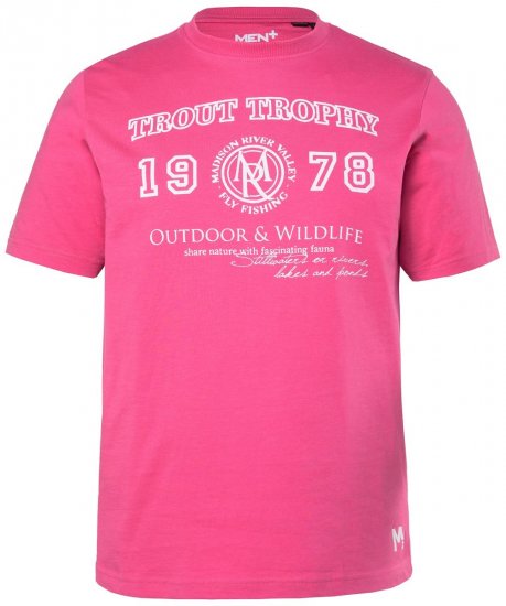 Men+ 424 Tričko Trout Trophy Flamingovo ružová - Tričká - Nadrozmerné tričká - 2XL-14XL