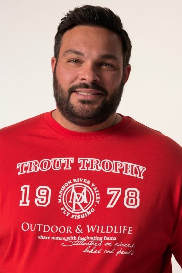 Men+ 424 Tričko Trout Trophy Chilli červená - Tričká - Nadrozmerné tričká - 2XL-14XL