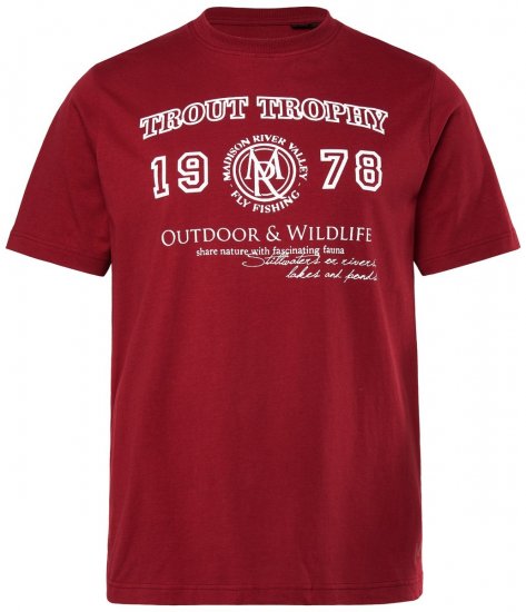 Men+ 424 Tričko Trout Trophy Medenohnedá - Tričká - Nadrozmerné tričká - 2XL-14XL