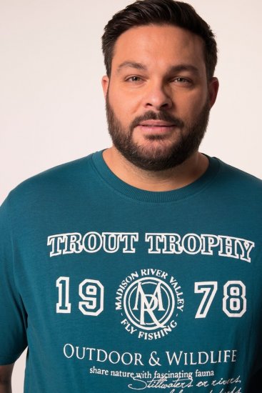 Men+ 424 Tričko Trout Trophy Lagúnová zelená - Tričká - Nadrozmerné tričká - 2XL-14XL