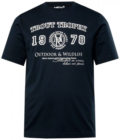 Men+ 424 Tričko Trout Trophy Tmavomodrá - Tričká - Nadrozmerné tričká - 2XL-14XL