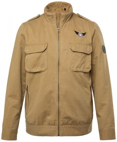 Men+ 641 Bavlnená bunda so stojačikom Kamelová - Bundy - Bundy Nadmerné Veľkosti 2XL-8XL