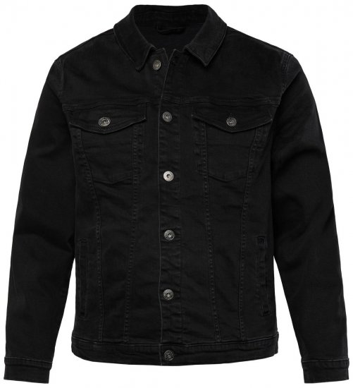 JP1880 836791 Džínsová bunda so štyrmi vreckami Čierna - Bundy - Bundy Nadmerné Veľkosti 2XL-8XL