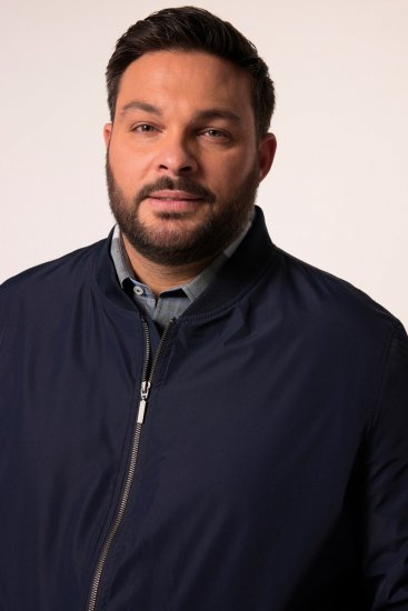 Men+ 823 Ultraľahká bomber bunda bellyfit Tmavomodrá - Bundy - Bundy Nadmerné Veľkosti 2XL-8XL