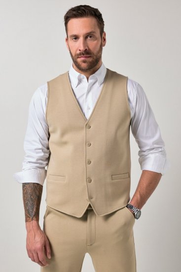 JP1880 New York Flexnamic Žerzejová vesta Béžová - Obleky - Obleky 2XL-8XL