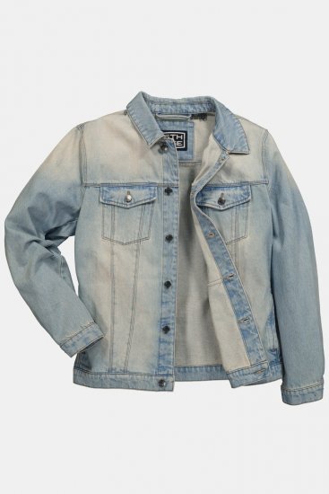 STHUGE 837222 Džínsová bunda s náprsnými vreckami Svetlomodrá - Bundy - Bundy Nadmerné Veľkosti 2XL-8XL