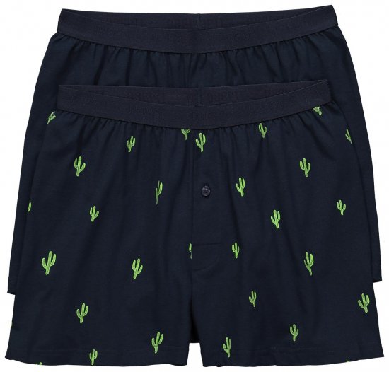 JP1880 837629 Boxerky FLEXNAMIC® s potlačou kaktusov Tmavomodrá 2 kusy - Spodná bielizeň - Spodné Prádlo 2XL-8XL