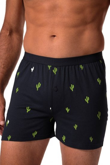 JP1880 837629 Boxerky FLEXNAMIC® s potlačou kaktusov Tmavomodrá 2 kusy - Spodná bielizeň - Spodné Prádlo 2XL-8XL