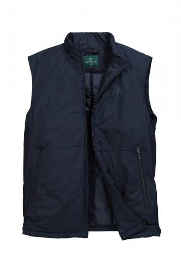 Boston Park 877 Vesta so stojačikom a zipsom Tmavomodrá - Bundy - Bundy Nadmerné Veľkosti 2XL-8XL