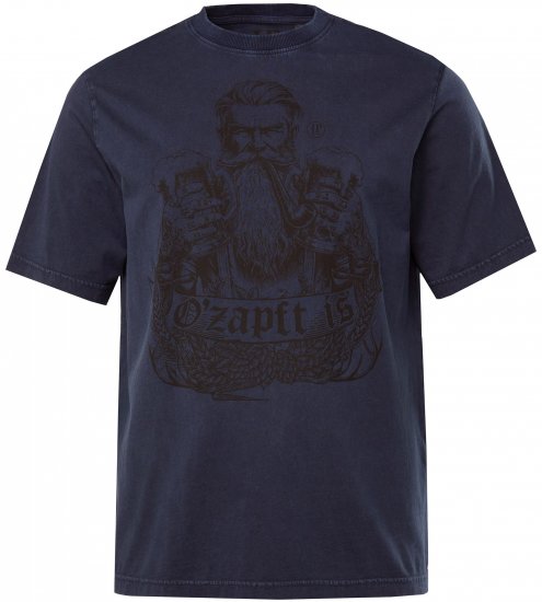 JP1880 O’zapft is! Design Vintage Look T-Shirt Navy Blue - Tričká - Nadrozmerné tričká - 2XL-14XL