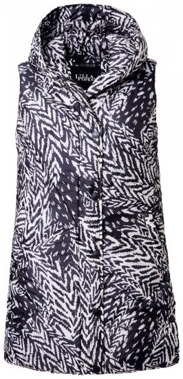 Ulla Popken 838435 Dlhá prešívaná vesta s potlačou Čierna - Vesty - 
