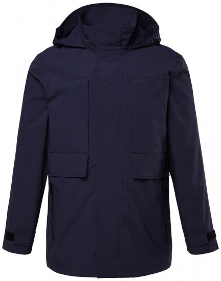 Men+ 215 Nepremokavá bunda s kapucňou Tmavomodrá - Bundy - Bundy Nadmerné Veľkosti 2XL-8XL