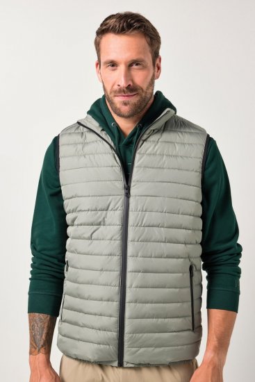 JAY-PI Lightly Quilted Vest with Stomach Fit Grey - Bundy - Bundy Nadmerné Veľkosti 2XL-8XL