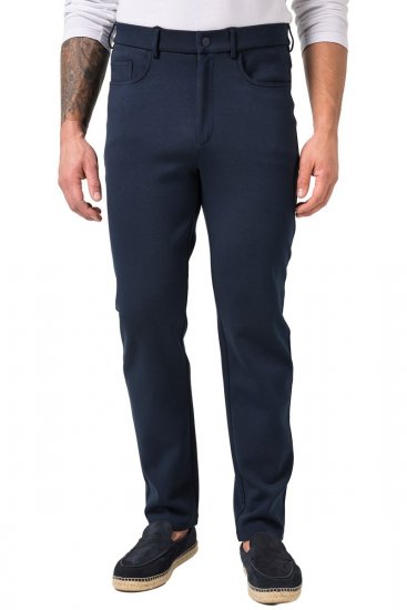 JP1880 New York Flexnamic Žerzejové nohavice s piatimi vreckami Tmavomodrá - Obleky - Obleky 2XL-8XL