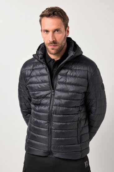 JAY-PI Lightly Quilted Jacket with a Hoodie Black - Bundy - Bundy Nadmerné Veľkosti 2XL-8XL
