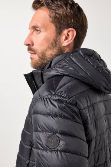 JAY-PI Lightly Quilted Jacket with a Hoodie Black - Bundy - Bundy Nadmerné Veľkosti 2XL-8XL