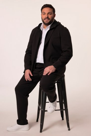 Men+ 205 Bilbao Flexlastic Žerzejové sako Čierna - Obleky - Obleky 2XL-8XL