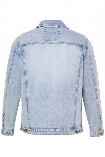 Men+ 394 Džínsová bunda s náprsnými vreckami Svetlomodrá - Bundy - Bundy Nadmerné Veľkosti 2XL-8XL